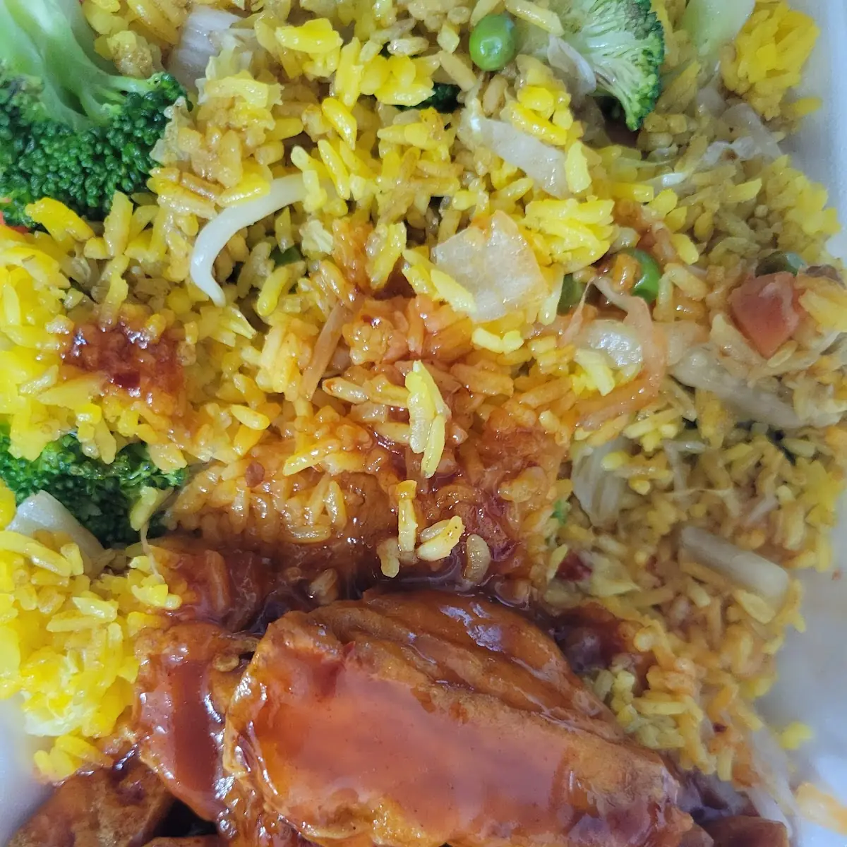 General TSO's Bean Curd with Vegetable Fried Rice