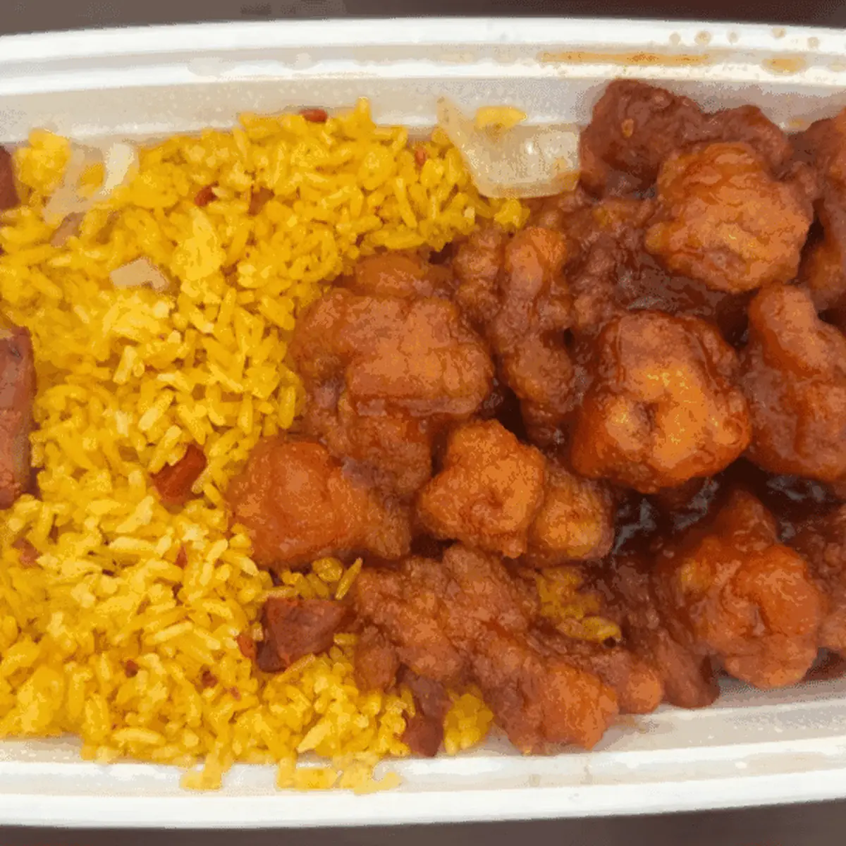 Sesame Chicken with Chicken Fried Rice