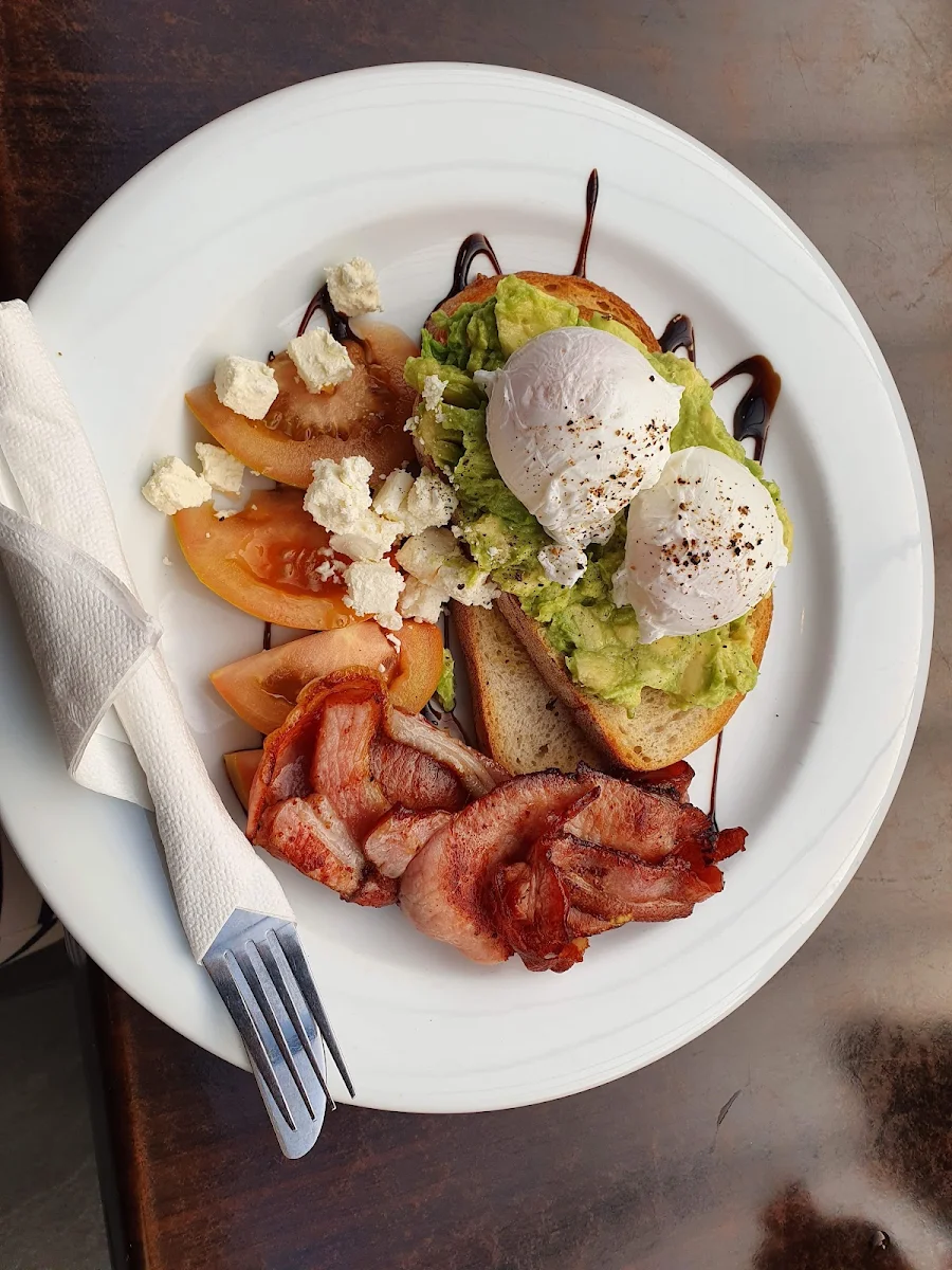 Smashed Avocado with Bacon, Coffee Home Cafe Seaford