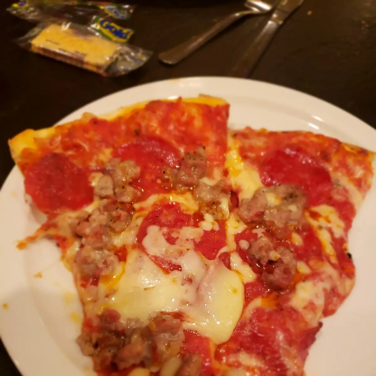 Pep and Sausage Pizza