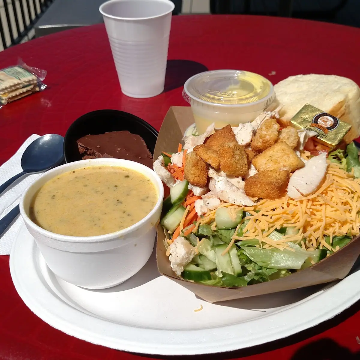Big Chicken Salad with Chicken Curry Soup