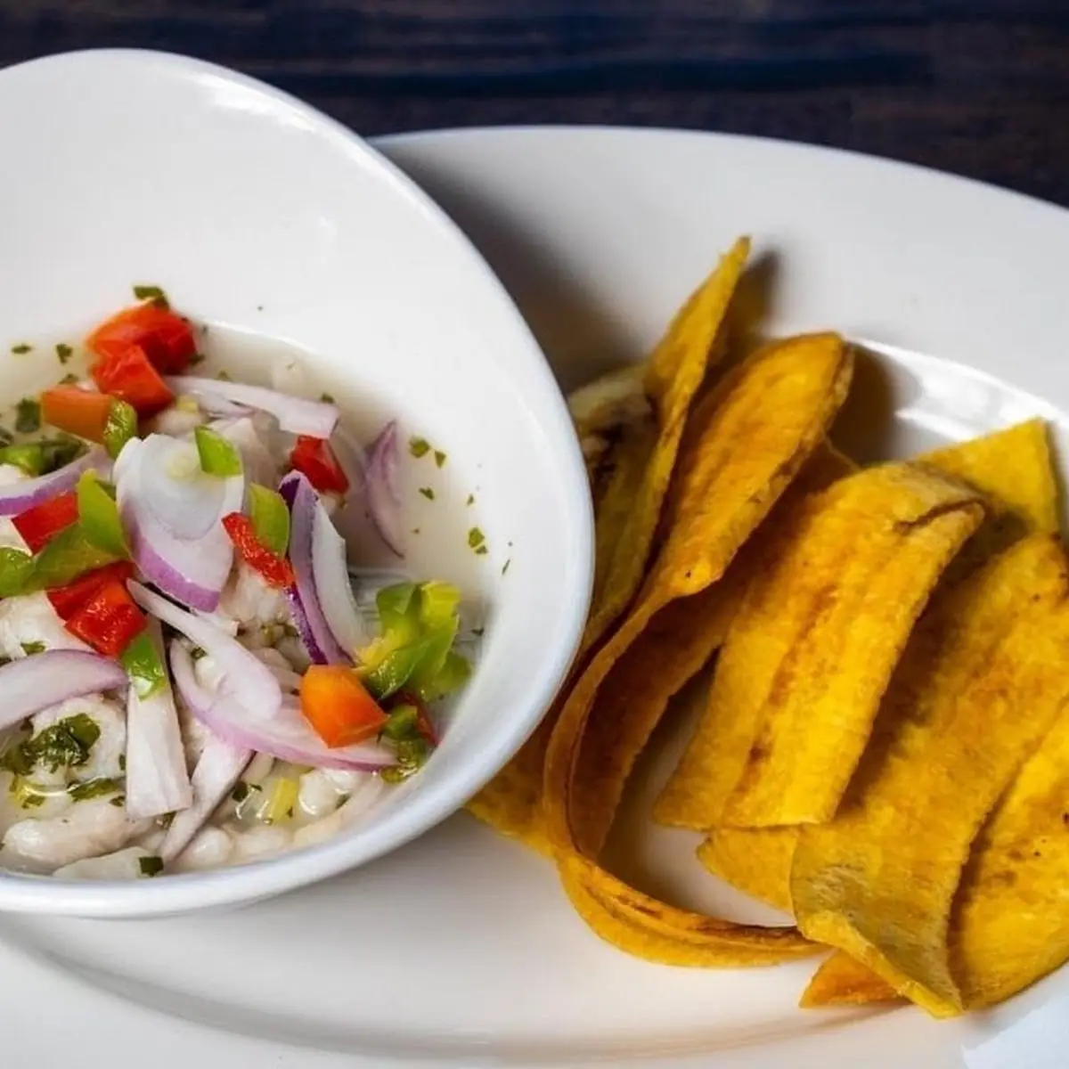 Ceviche with Shrimp and Plantain Chips