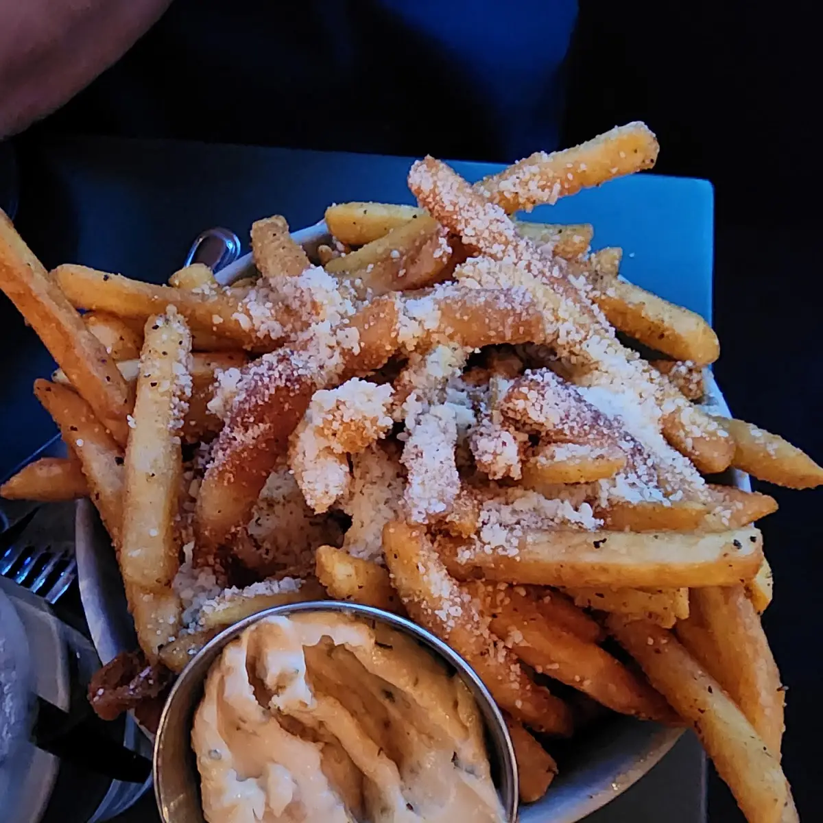 Roasted Garlic Romano Fries