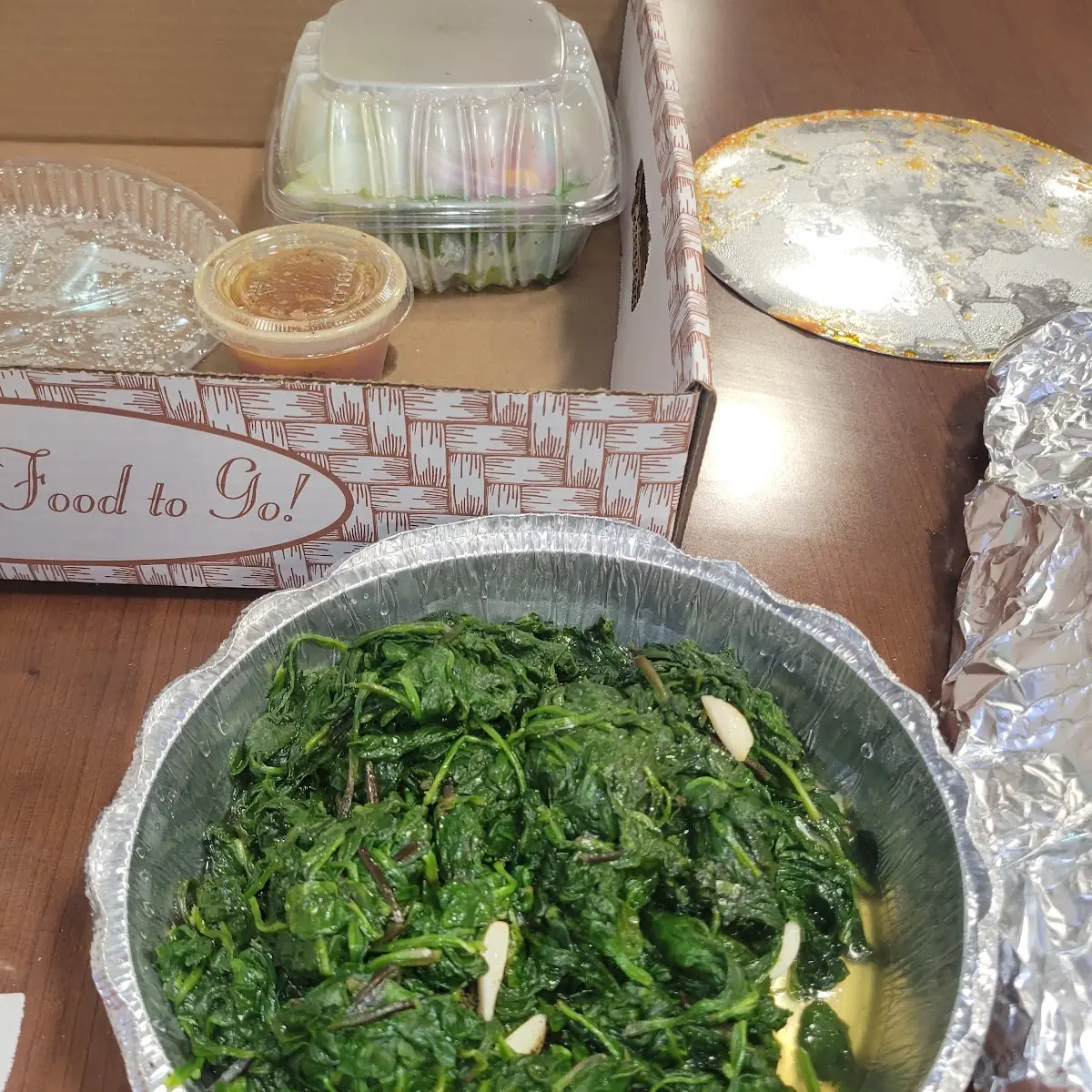Broiled Salmon over Spinach Dinner