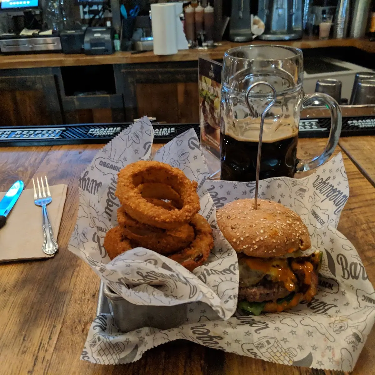 Onion Rings and Burger