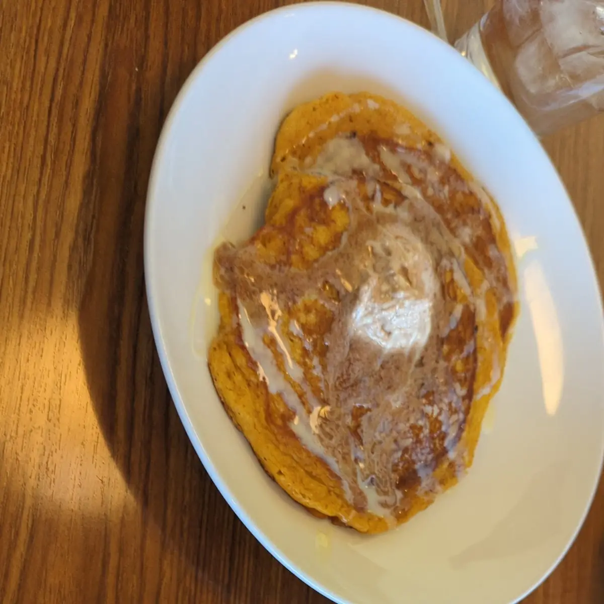 Cinnamon Crunch Pancakes and Eggs