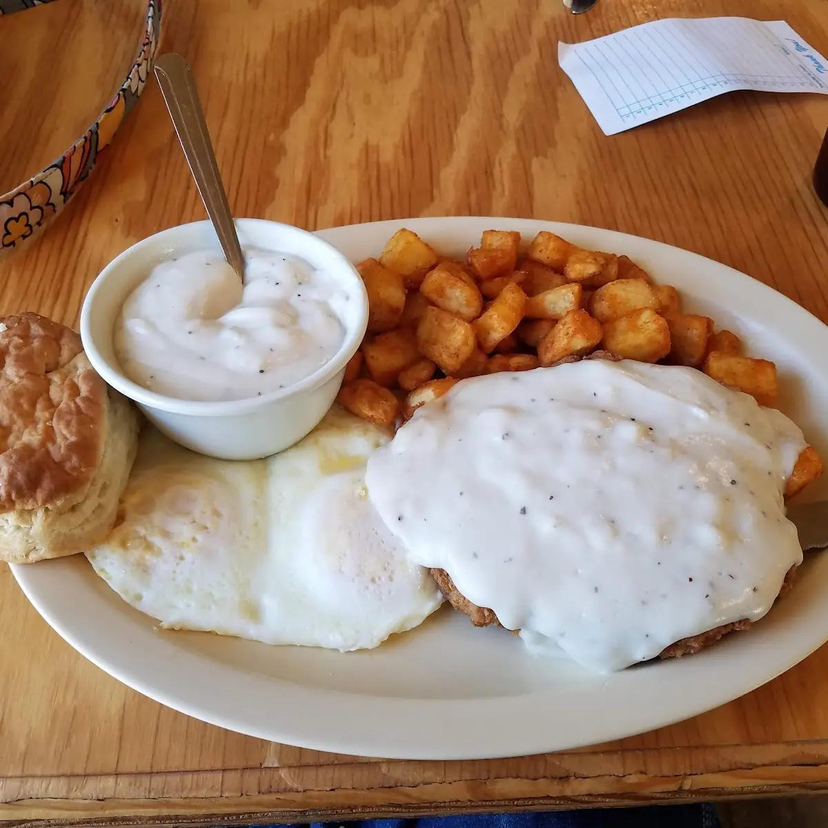 Breakfast Chicken Fried Steak and Eggs