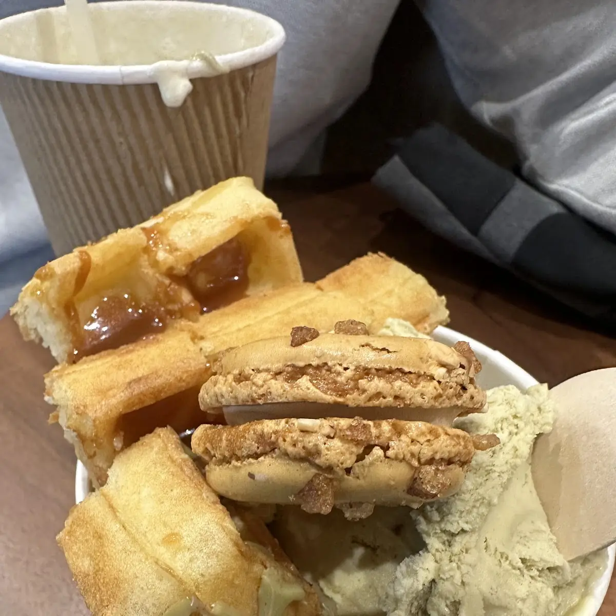 Pistachio Gelato and Hazelnut Macaroon