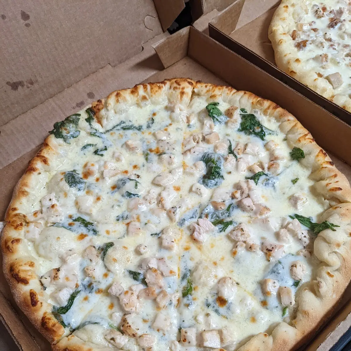 Chicken Spinach Alfredo Pizza