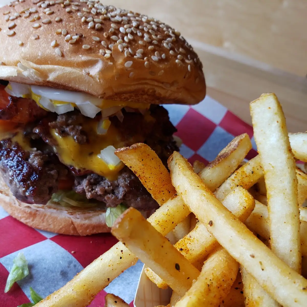 Bacon Cheeseburger and Fries