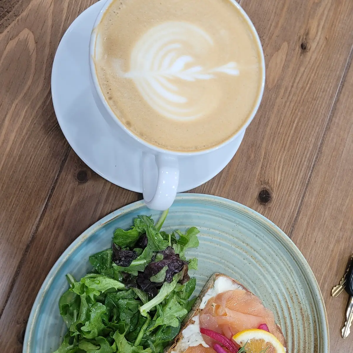 Smoked Salmon Toast with Coffee