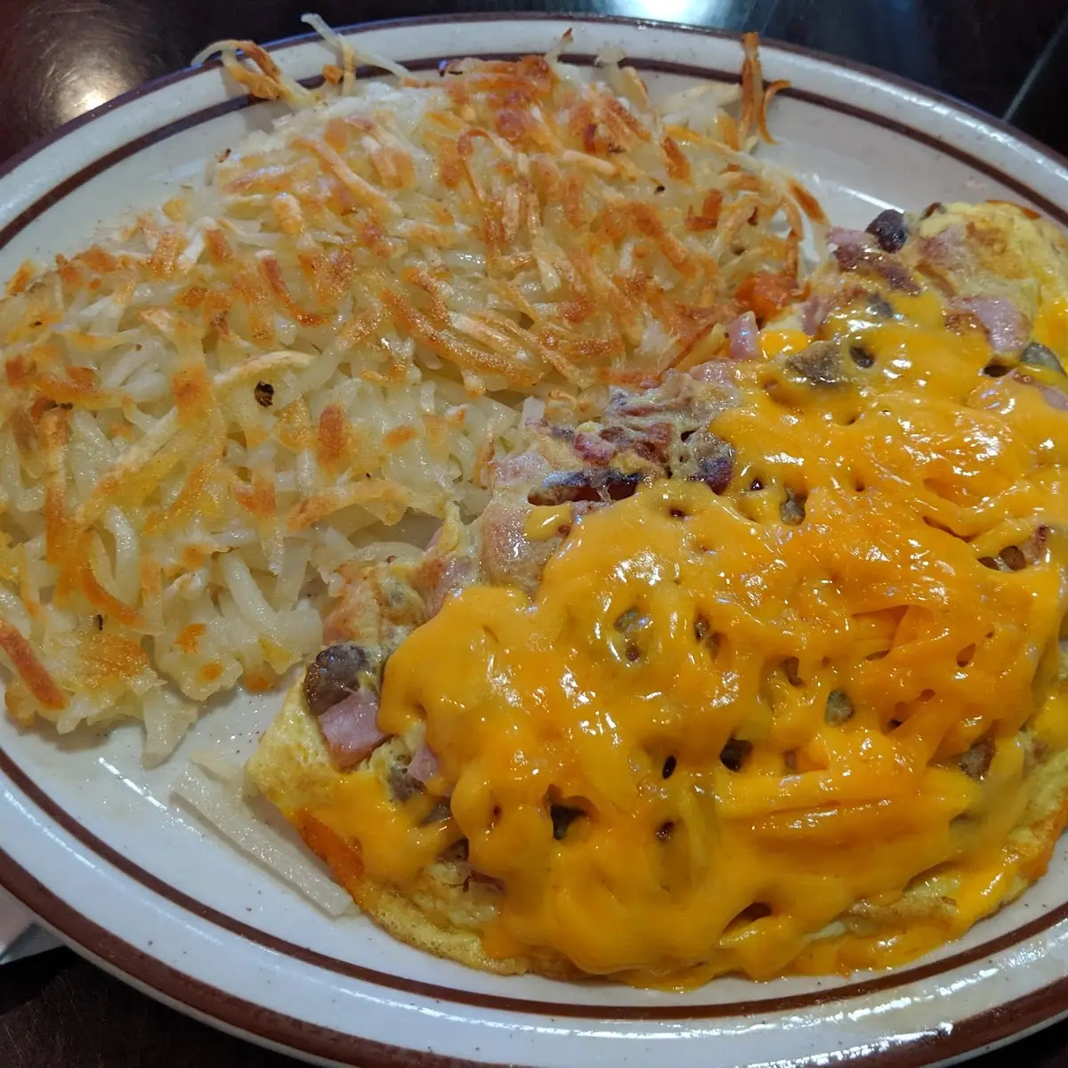Scrambled Eggs Crispy Bacon Hash Browns