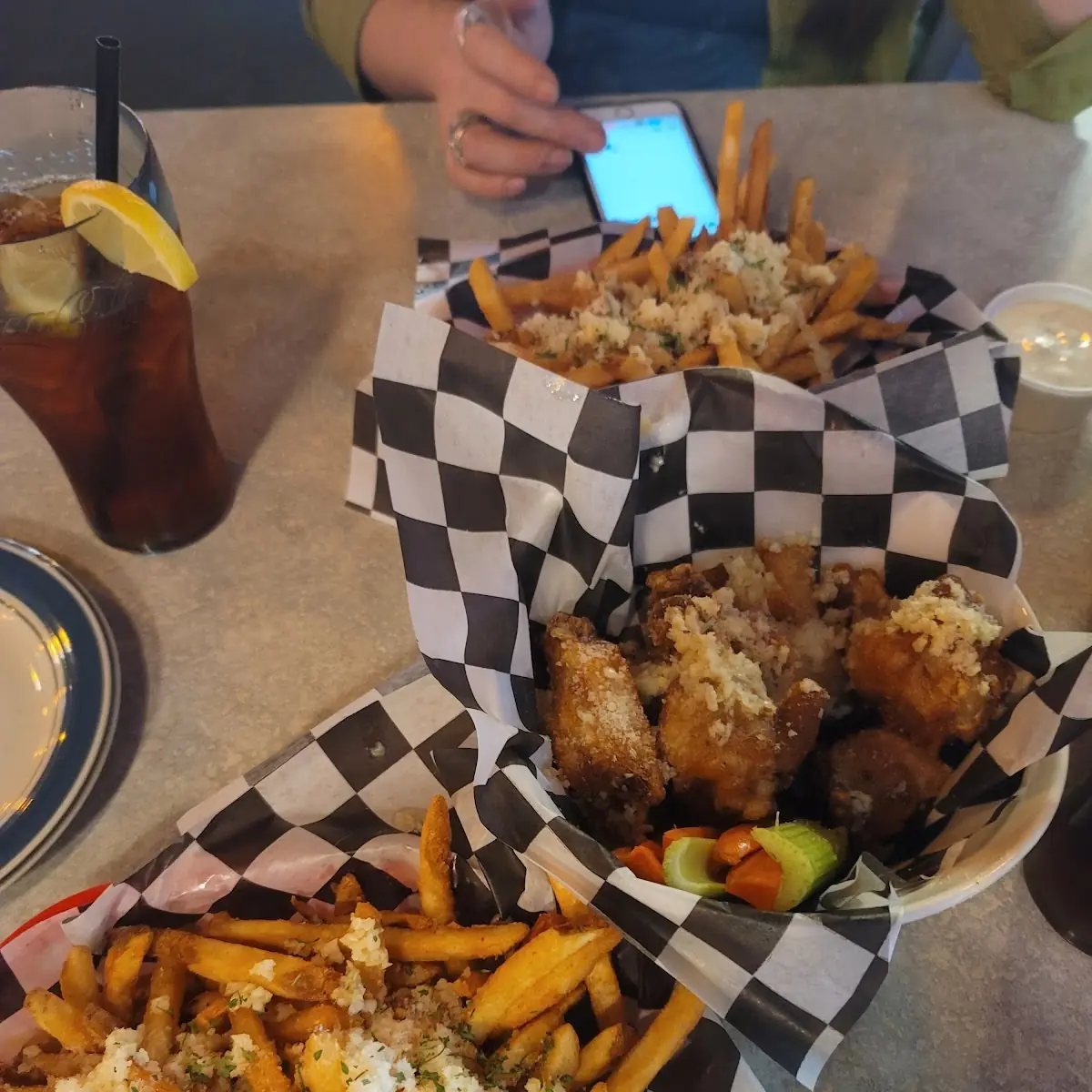 Garlic Parmesan Wings and Garlic Fries