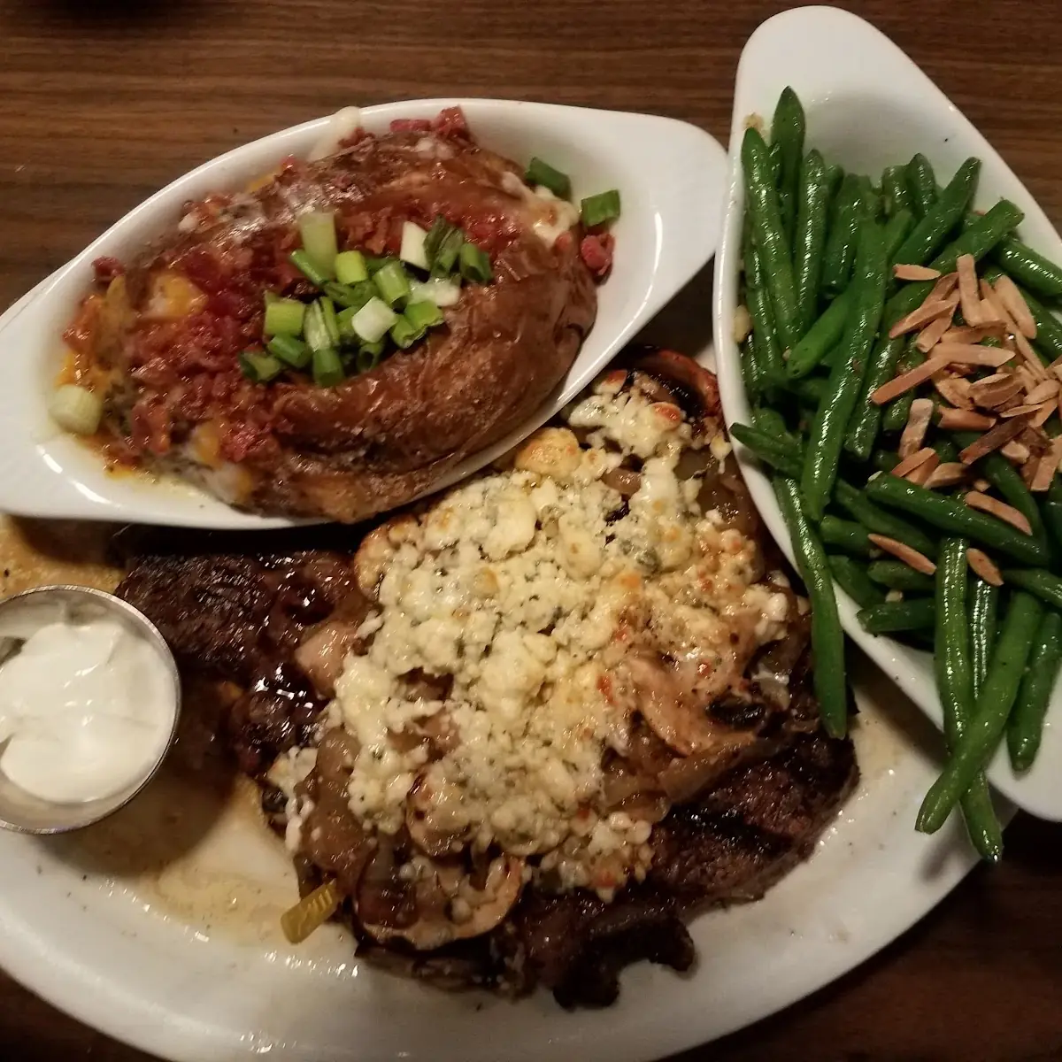 Gorgonzola Ribeye with Loaded Baked Potato