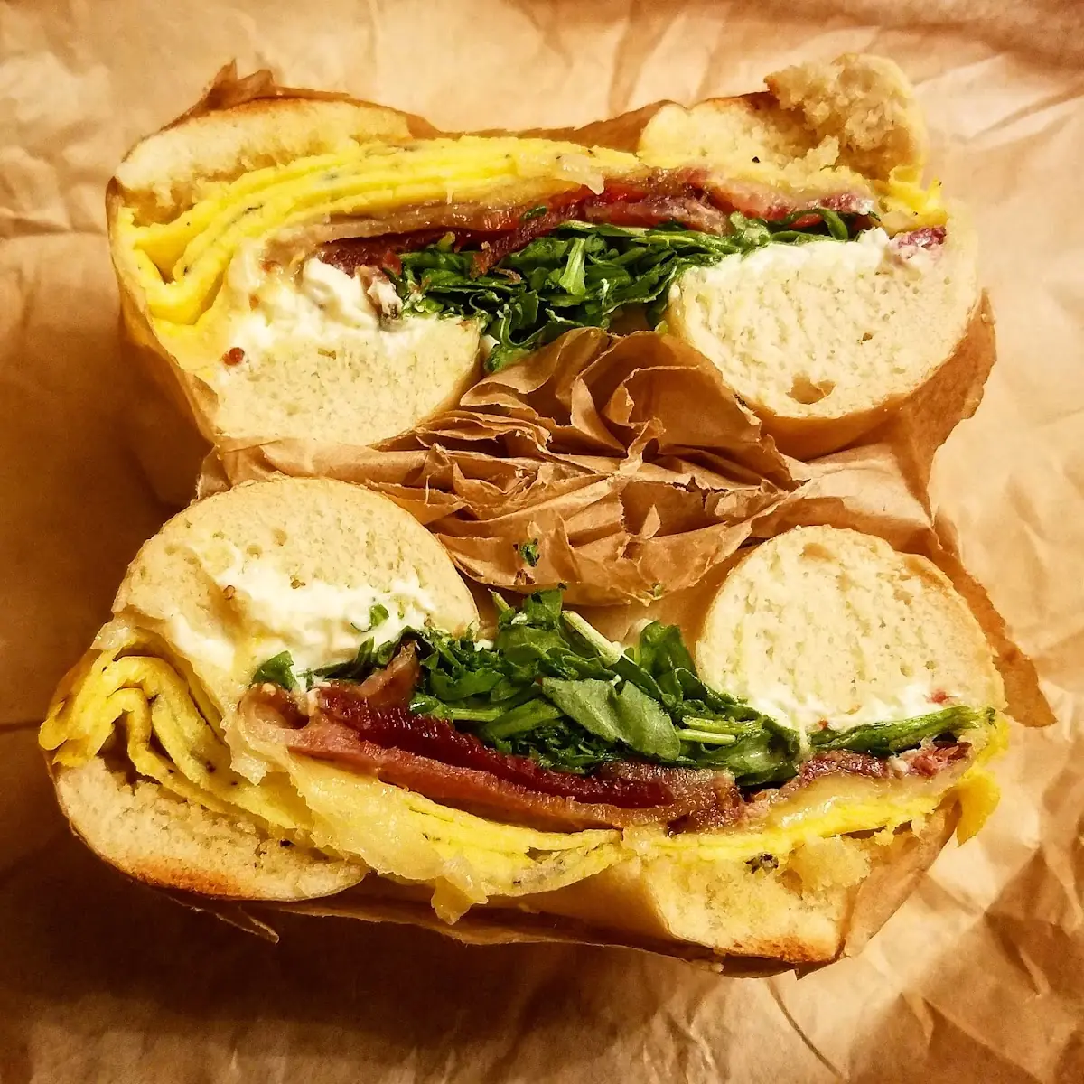 Bacon Egg and Cheese with Arugula