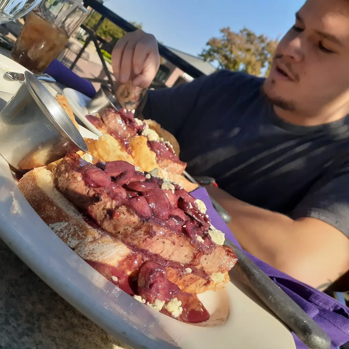 Open Faced Steak Sandwich