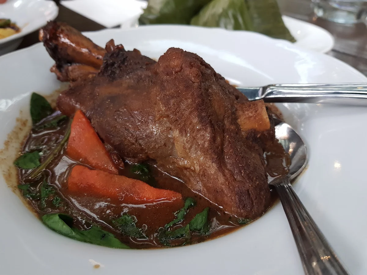 Braised Lamb Shank, Banana Leaf on Robson