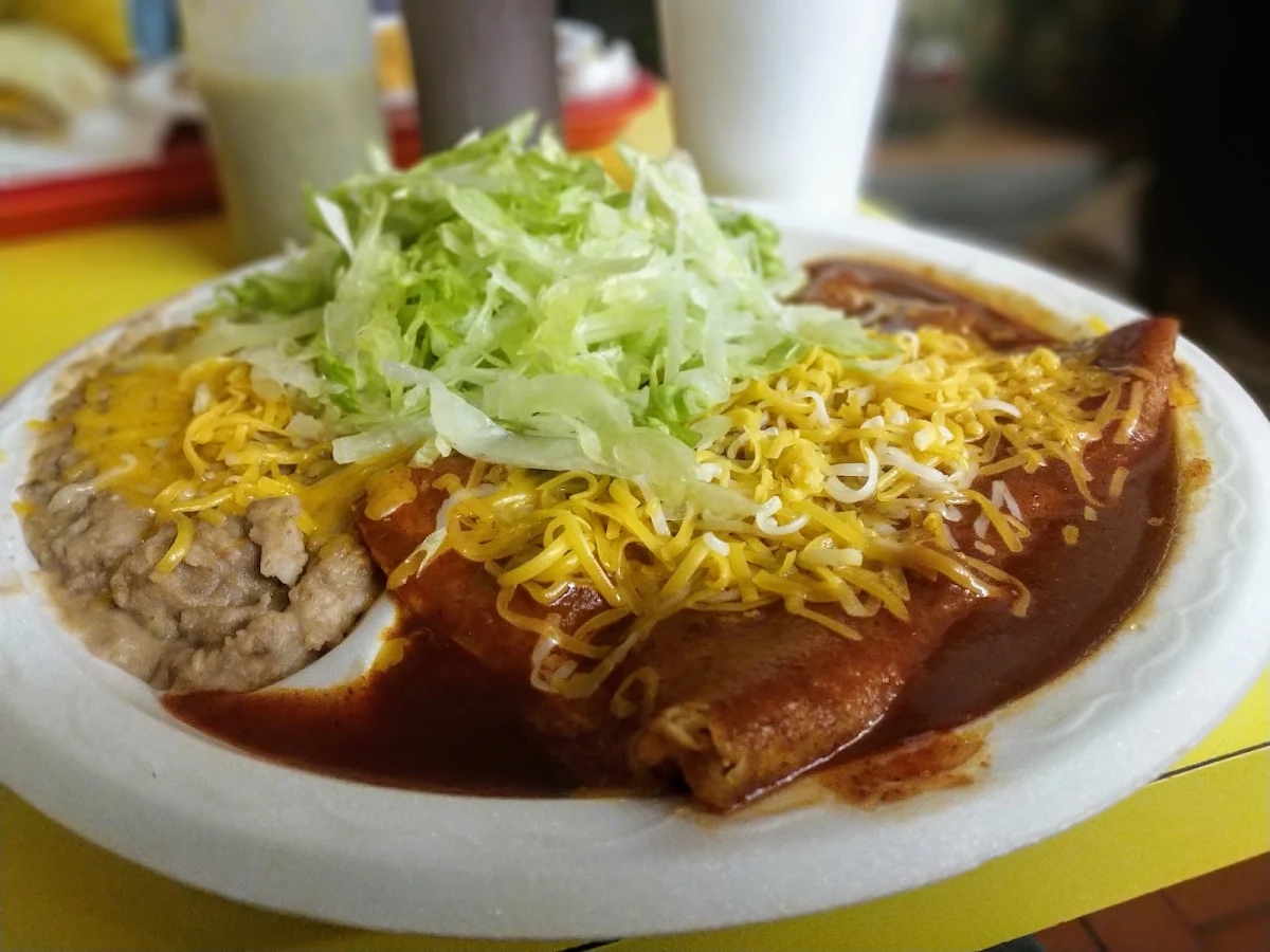 Beef Tostada & Enchilada