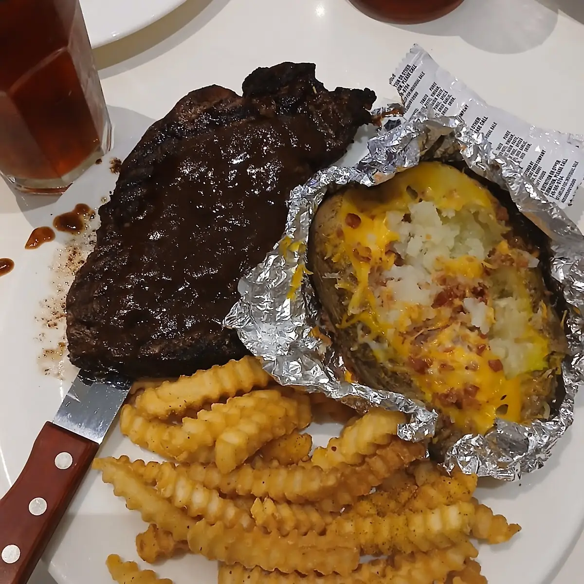 Ribeye Steak Loaded Baked Potato Fries