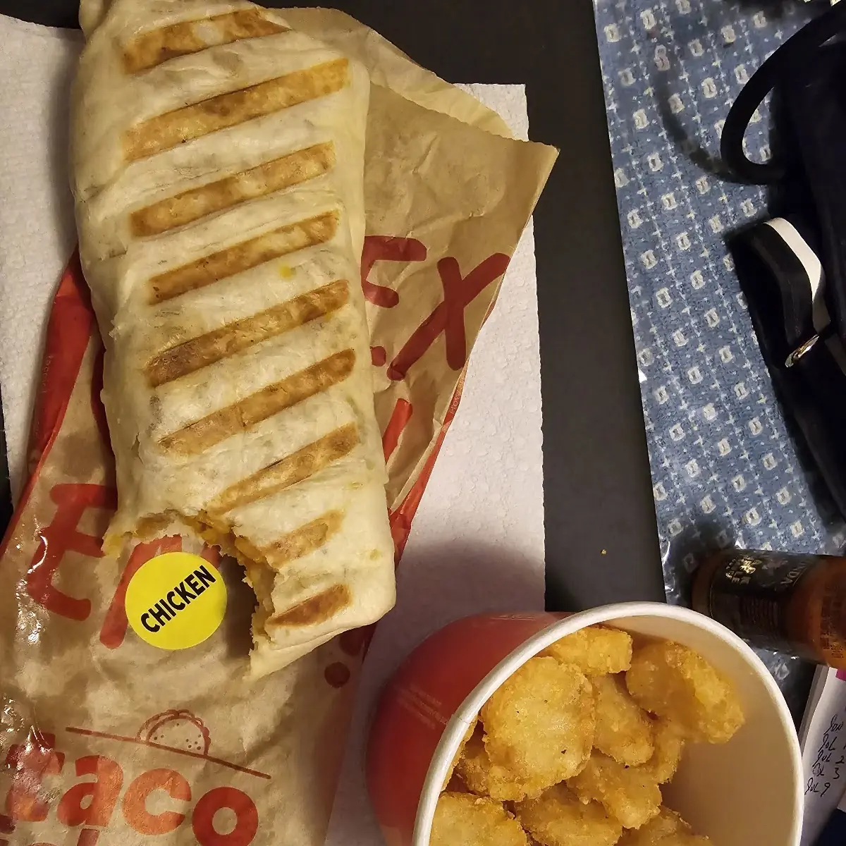 Chicken Burrito with Tots
