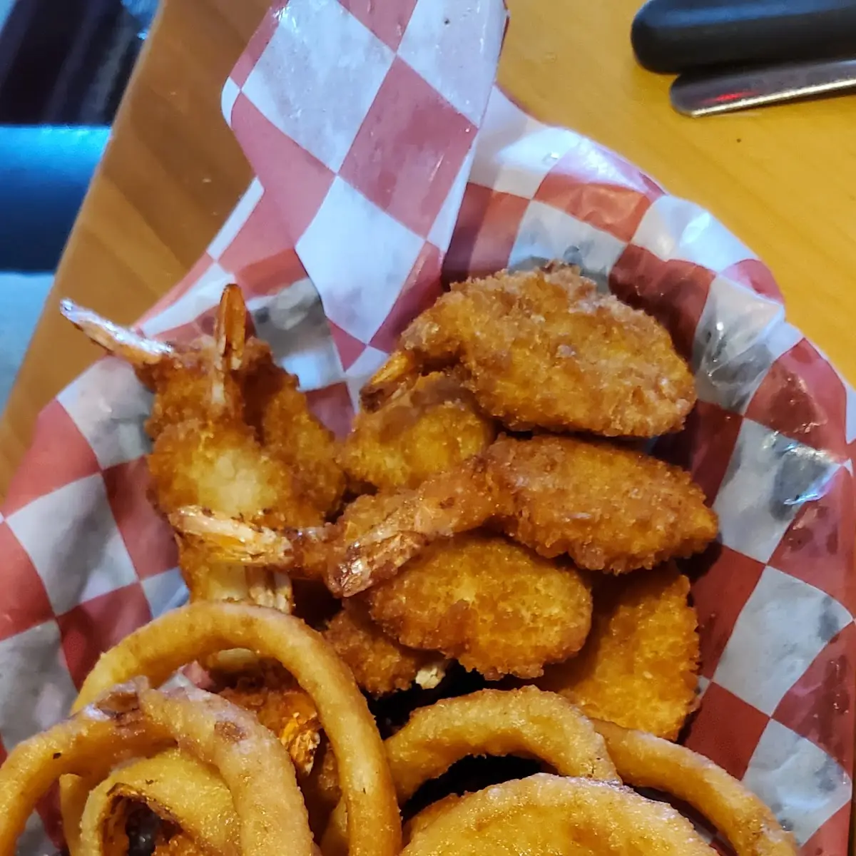 Shrimp Basket with Onion Rings