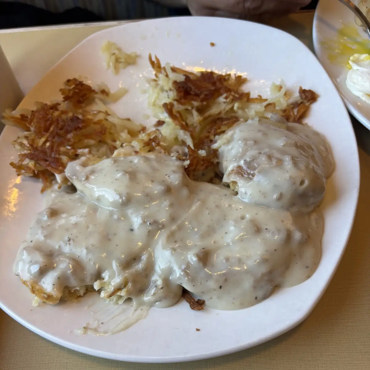 Sausage Gravy over Biscuit