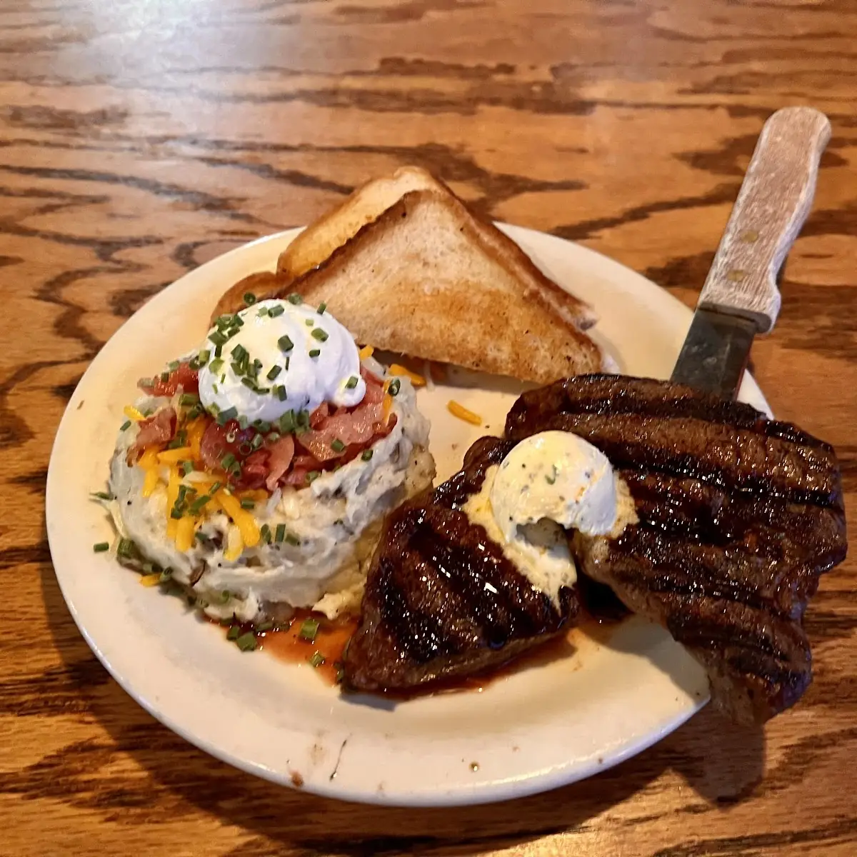 Sirloin Steak with Loaded Mashed Potatoes