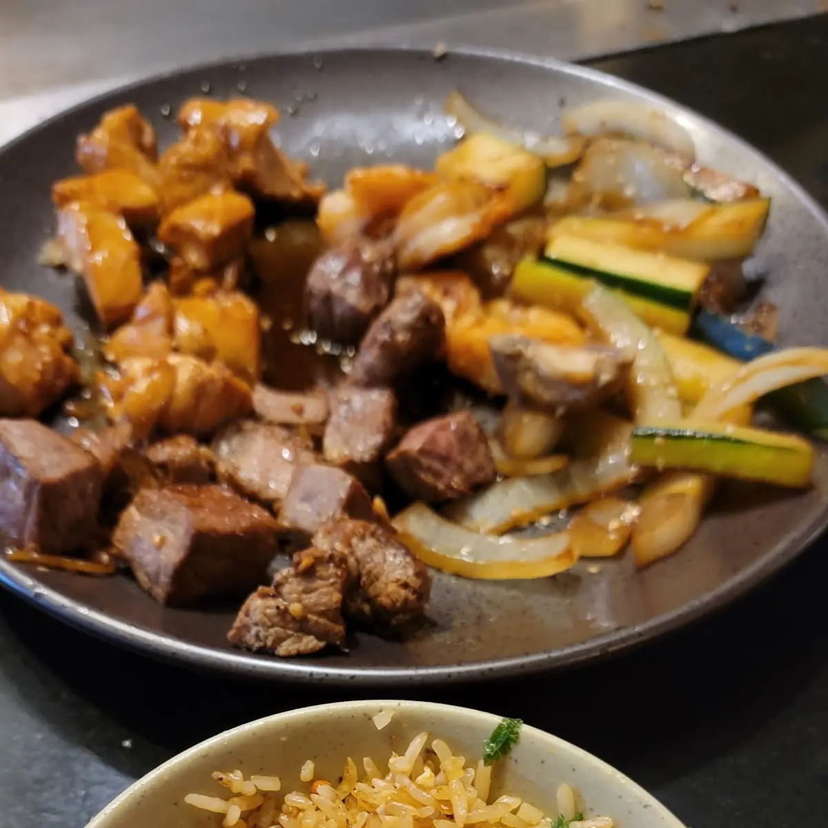Chicken Teriyaki and Beef Teppan-Yaki