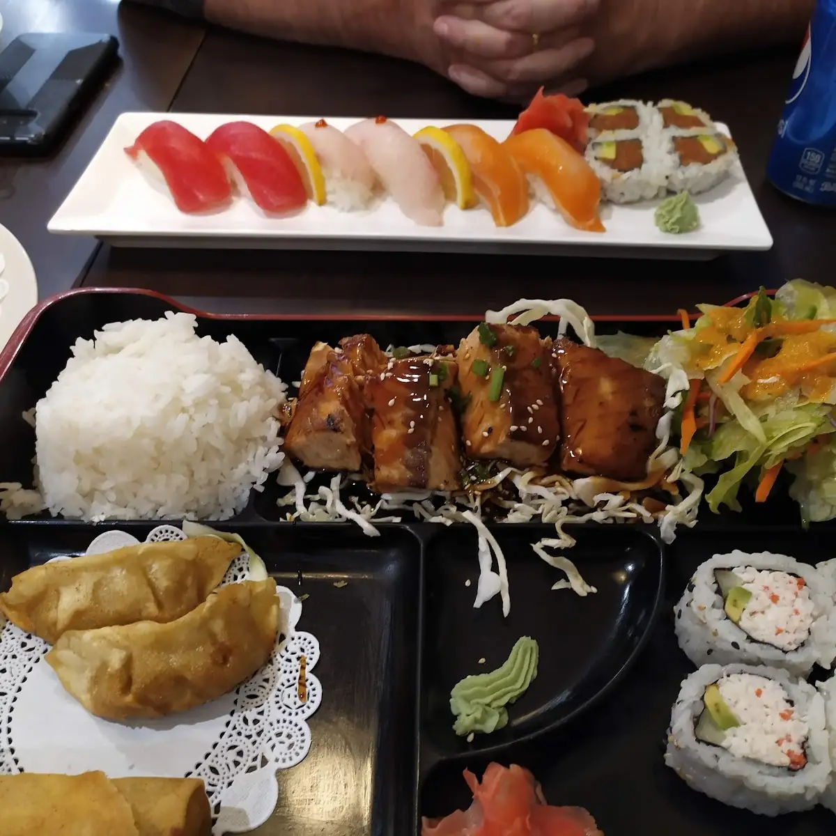 #49. 6 Pieces Chef's Choice Sushi and 4 Pieces Crunch Roll