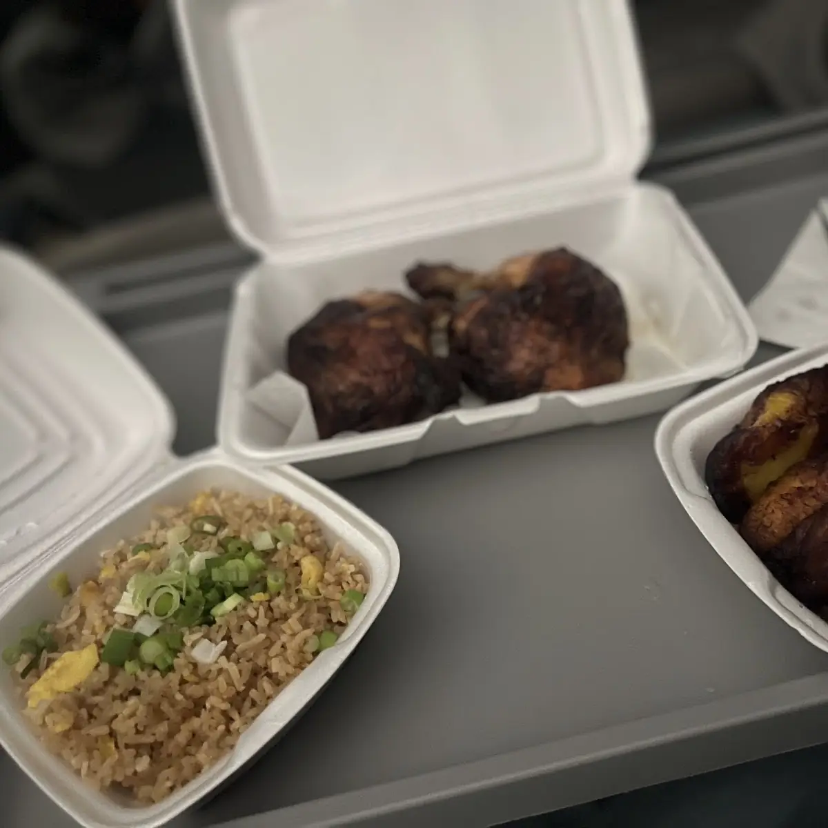 Half Chicken Fried Rice Plantains