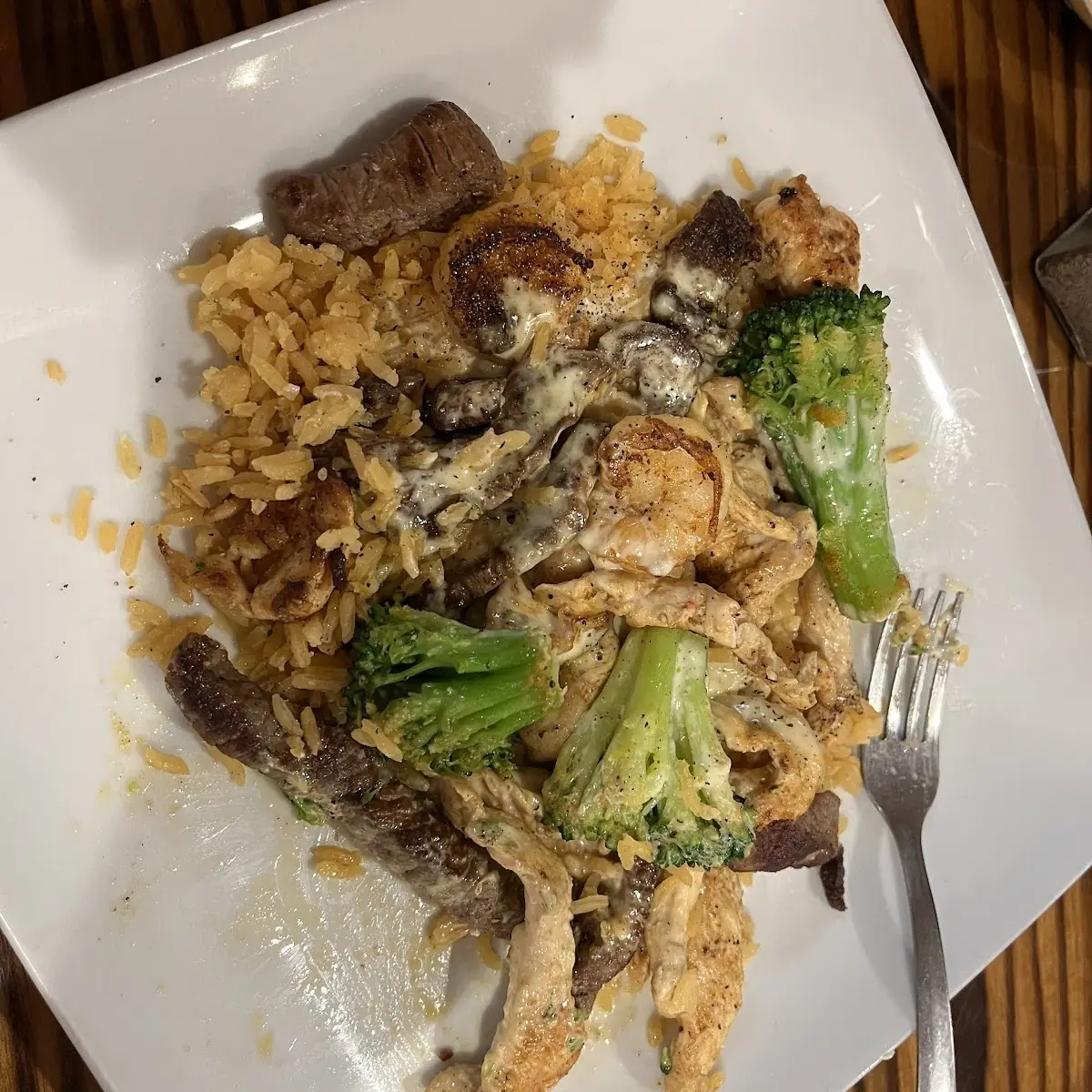 Steak con Brocheta Camaron