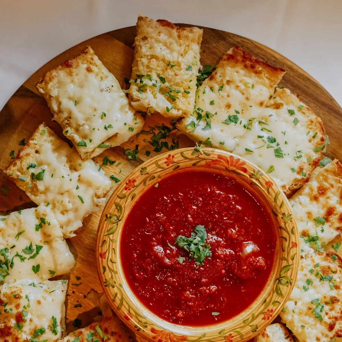 Tomato or Garlic Sauce & Provolone Cheese