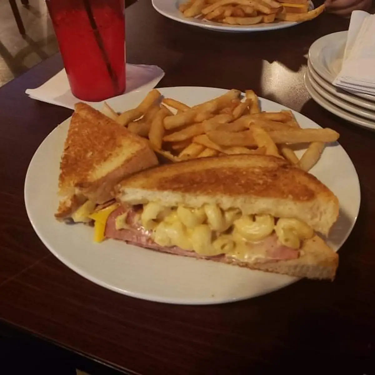 Hot Ham Mac & Cheese Sandwich
