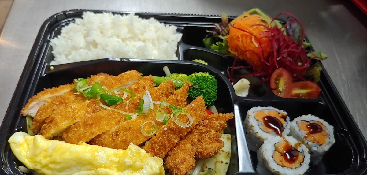 Chicken Katsu Bento Box, On The Rice