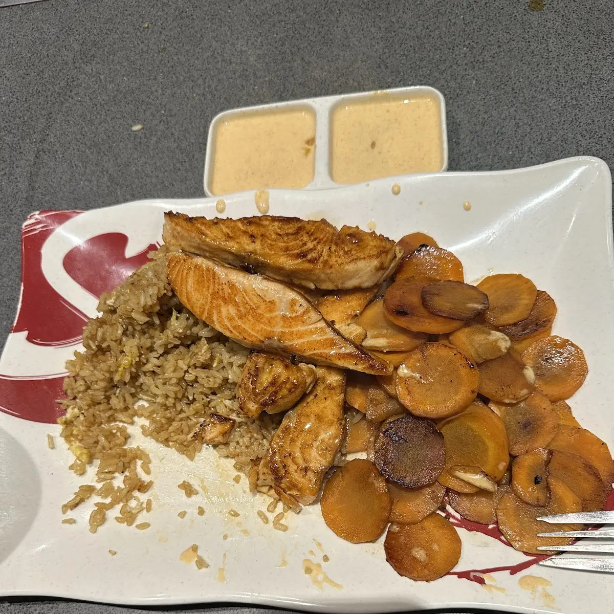 Hibachi Salmon with Fried Rice