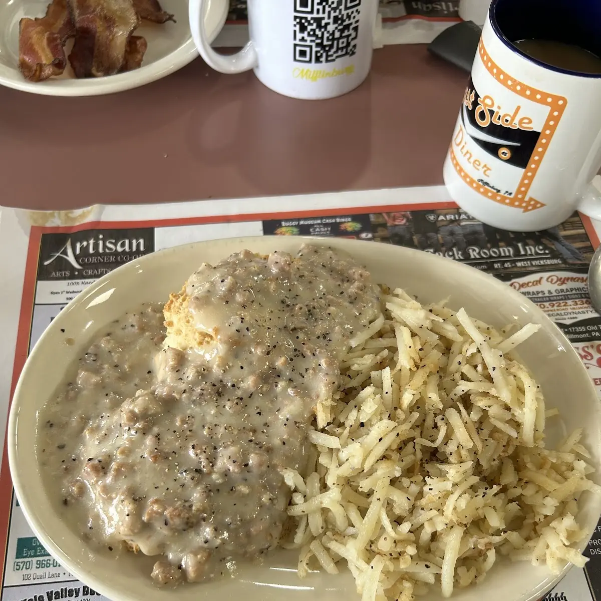 Sausage Gravy over Biscuits