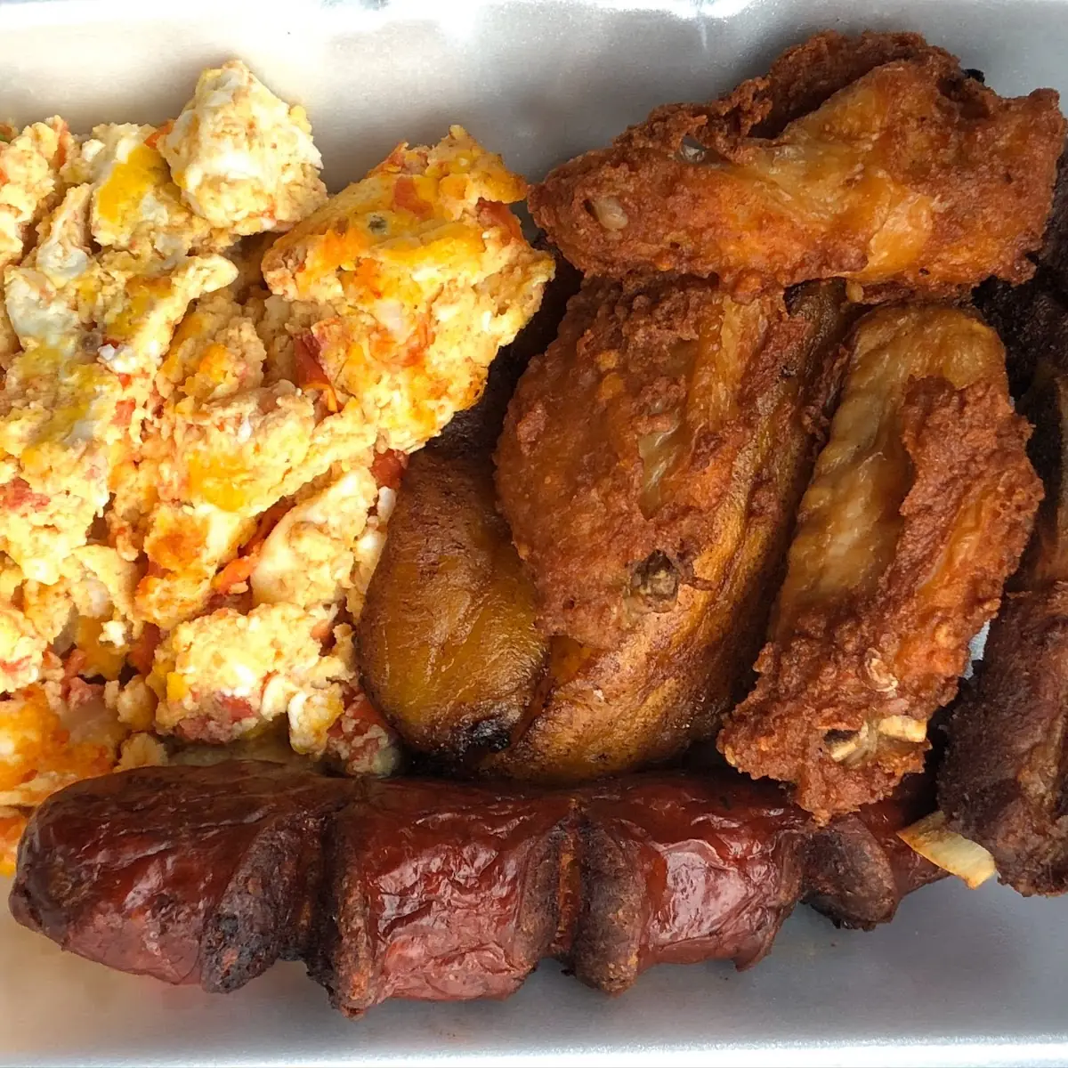 Fried Chicken Wings and Plantains