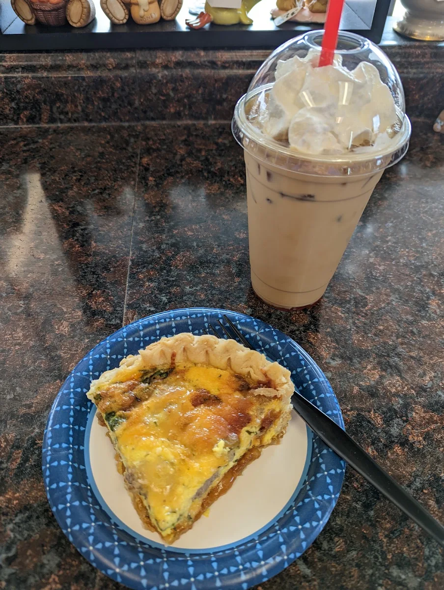 Strawberry Shortcake Iced Latte & Quiche