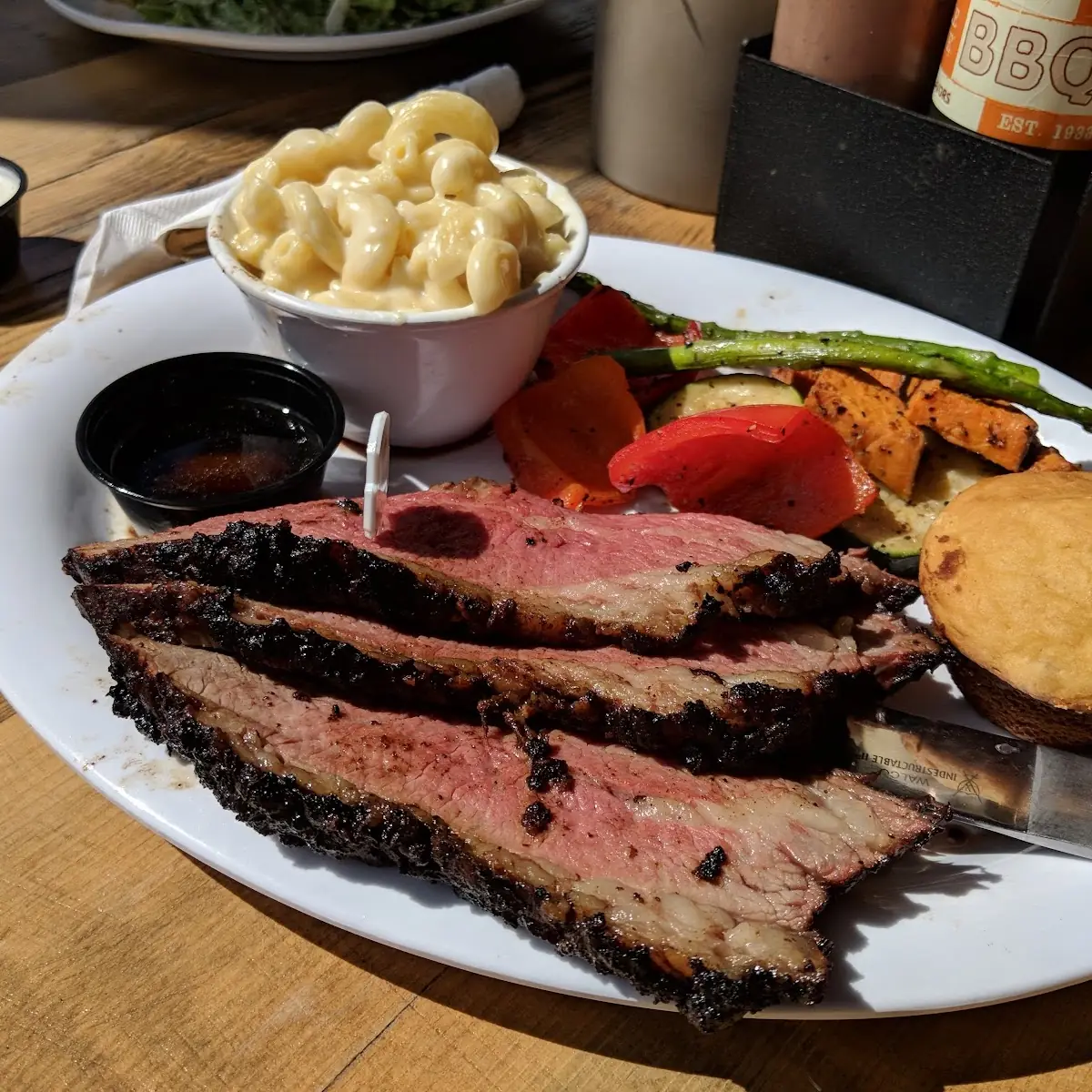 2 Meat Dish with Brisket New Ribs Mashed Potatoes and Gravy and Mac and Cheese
