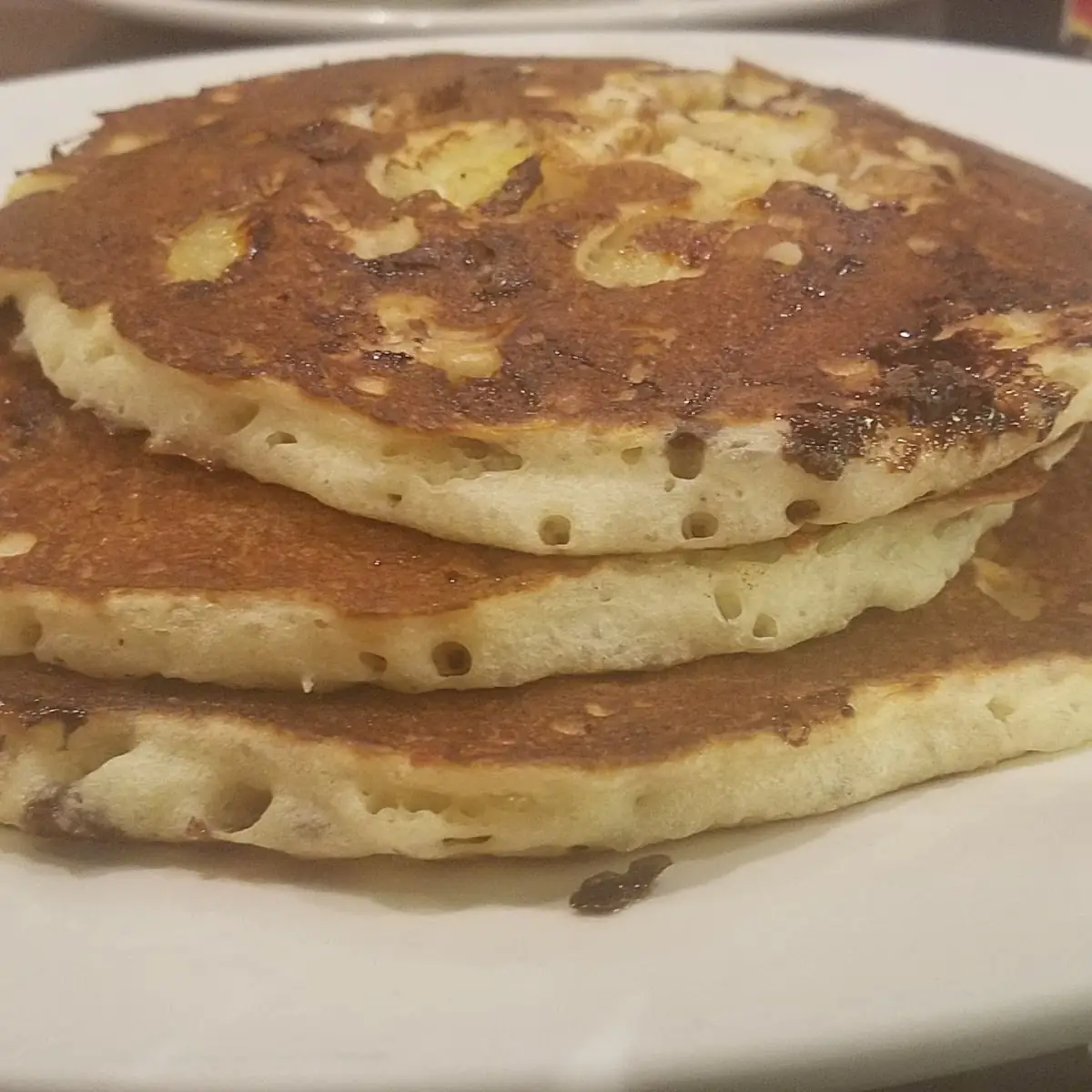 Banana Pancakes with Walnuts and Chocolate Chips