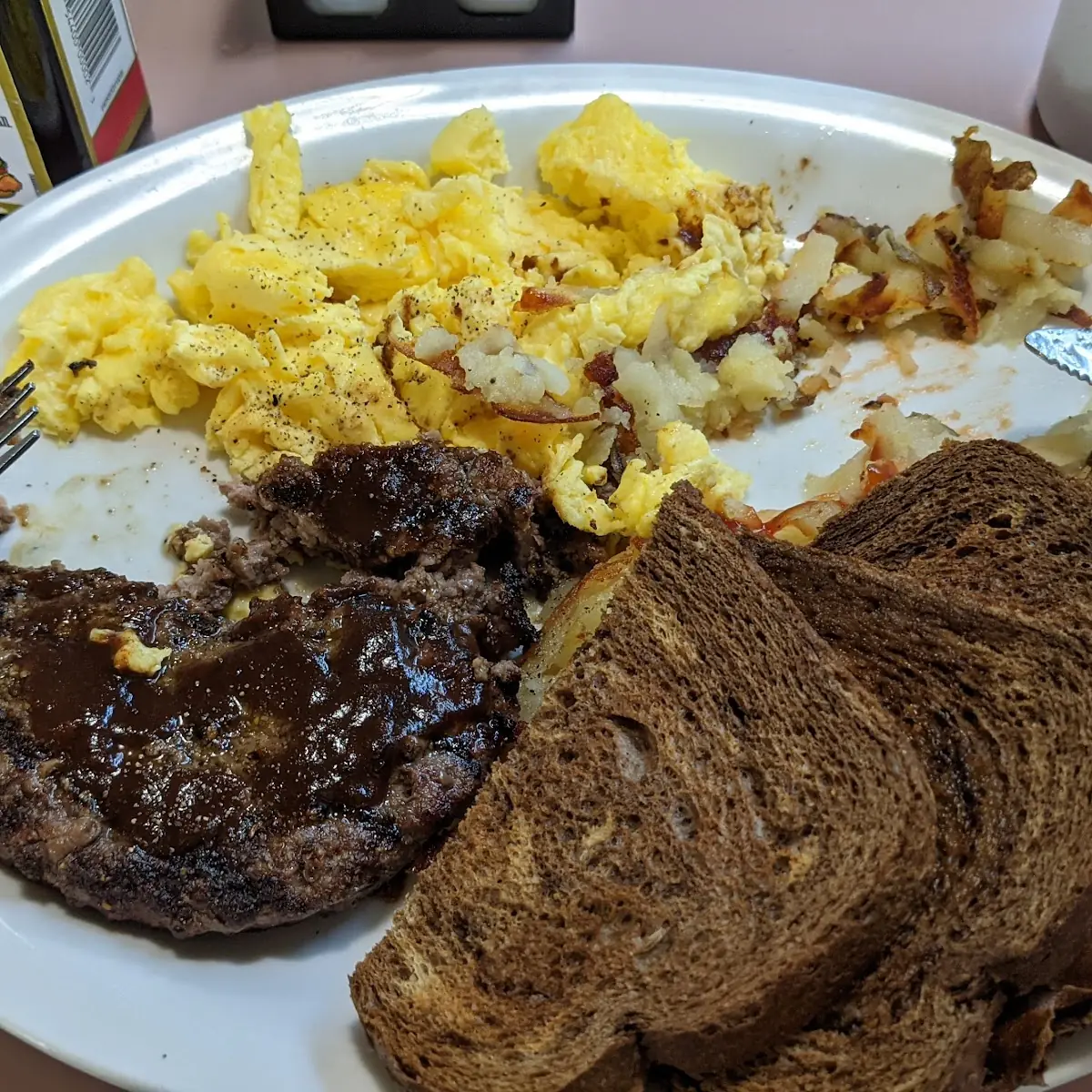 Hamburger Steak & Eggs