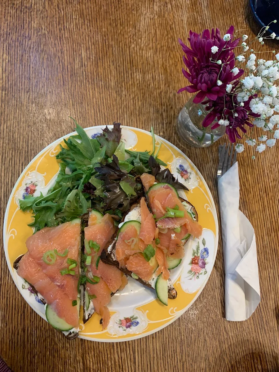 Lox Tartine on Marble Rye