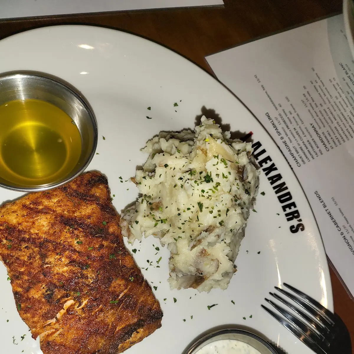 Grilled Salmon and Baked Potato