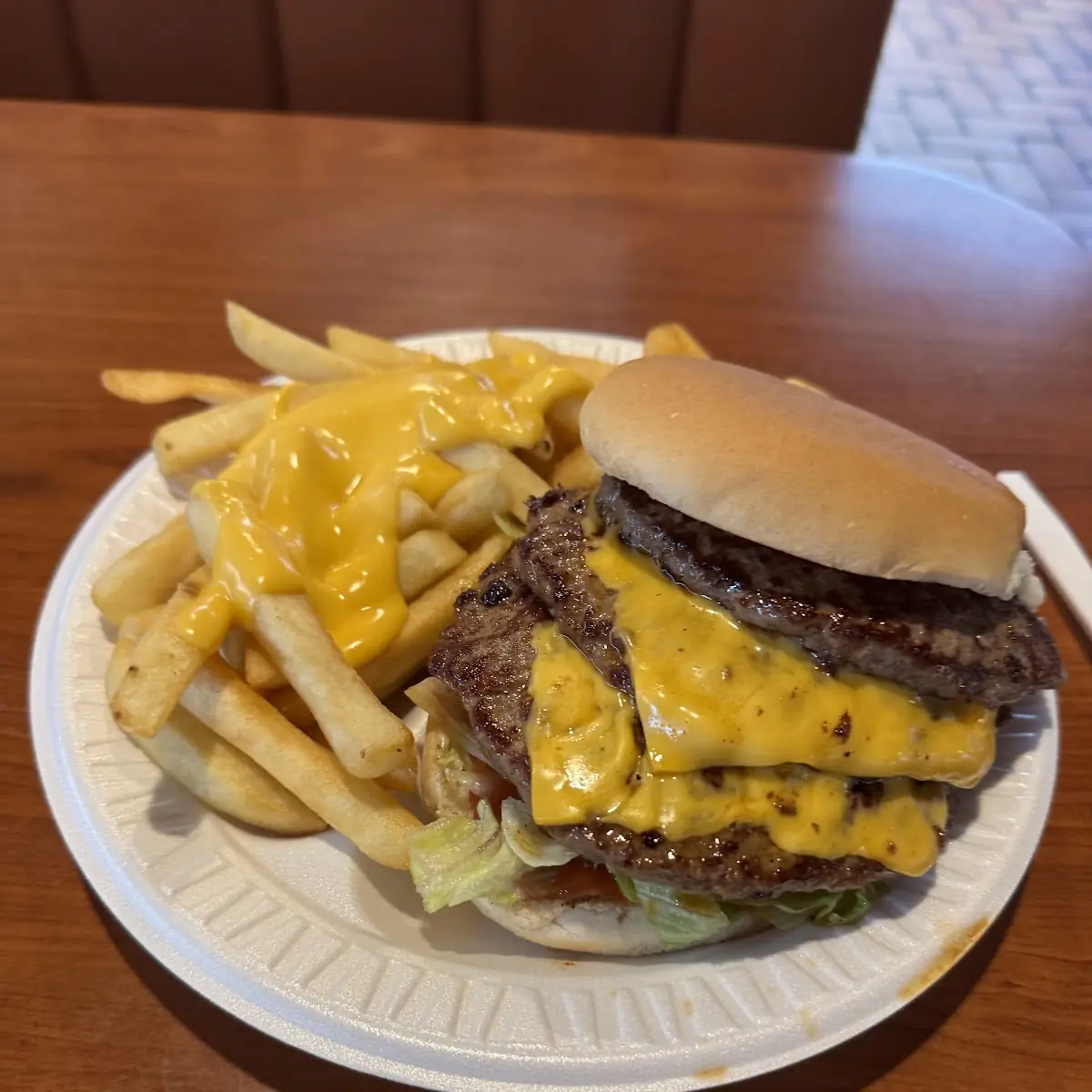 Triple Cheeseburger and Fries