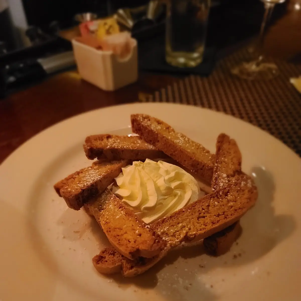 House Made Biscotti with Fresh Cream