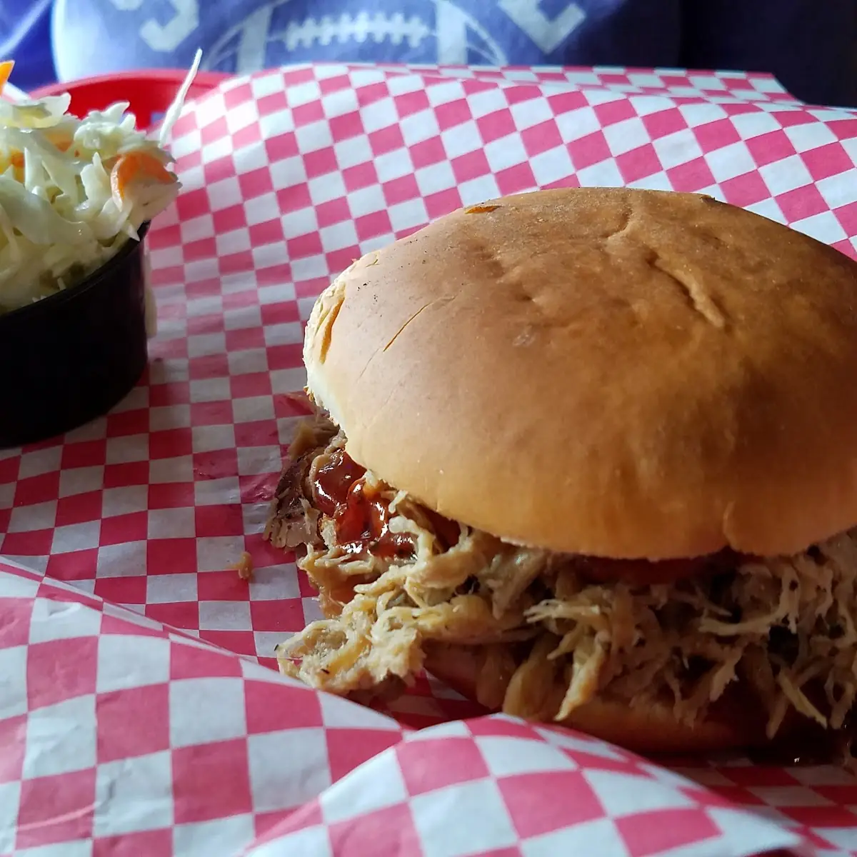 Pulled Pork Sandwich & Onion Rings