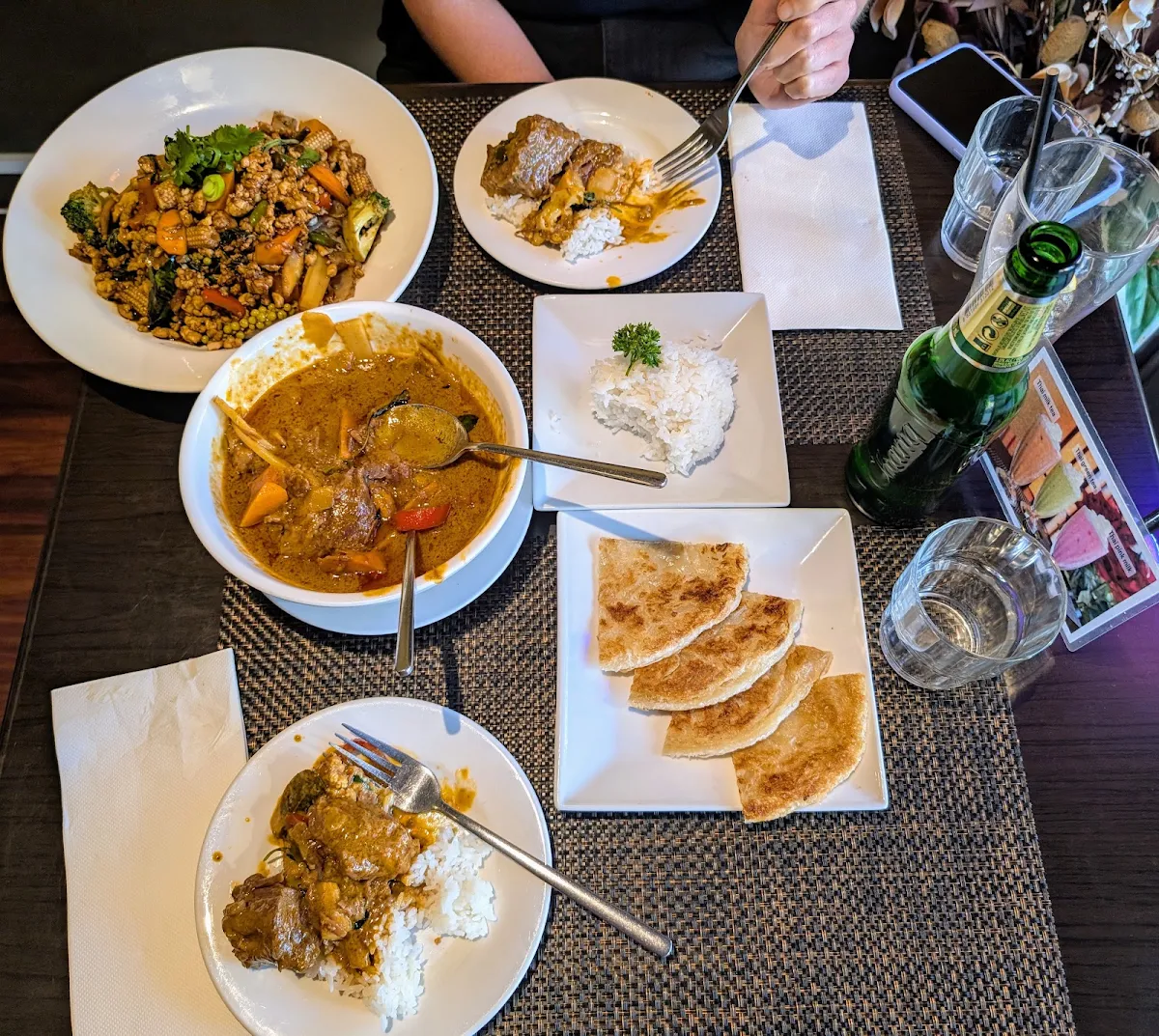 Beef Rendang & Roti Bread, Wild Ginger Thai