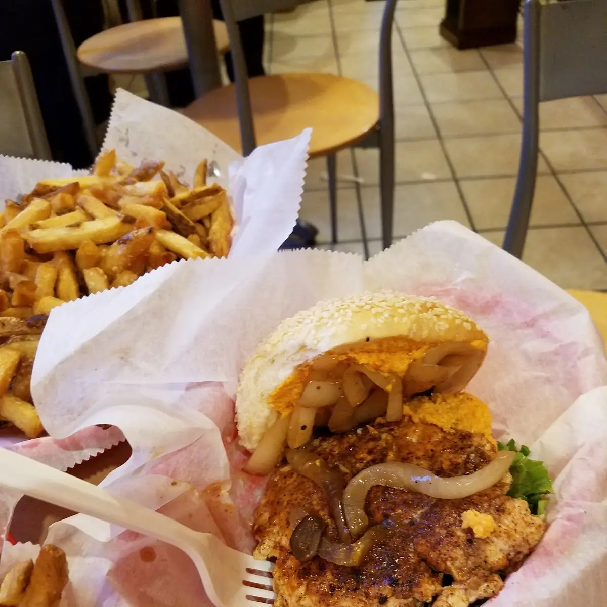 Chicken Hummus Burger
