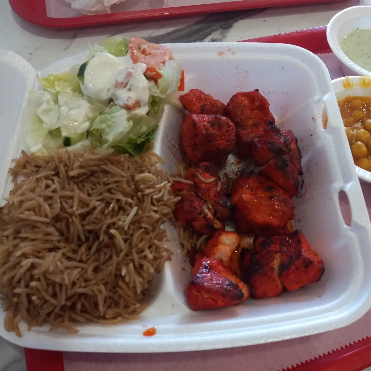 Chicken Kabob Brown Rice and Beans