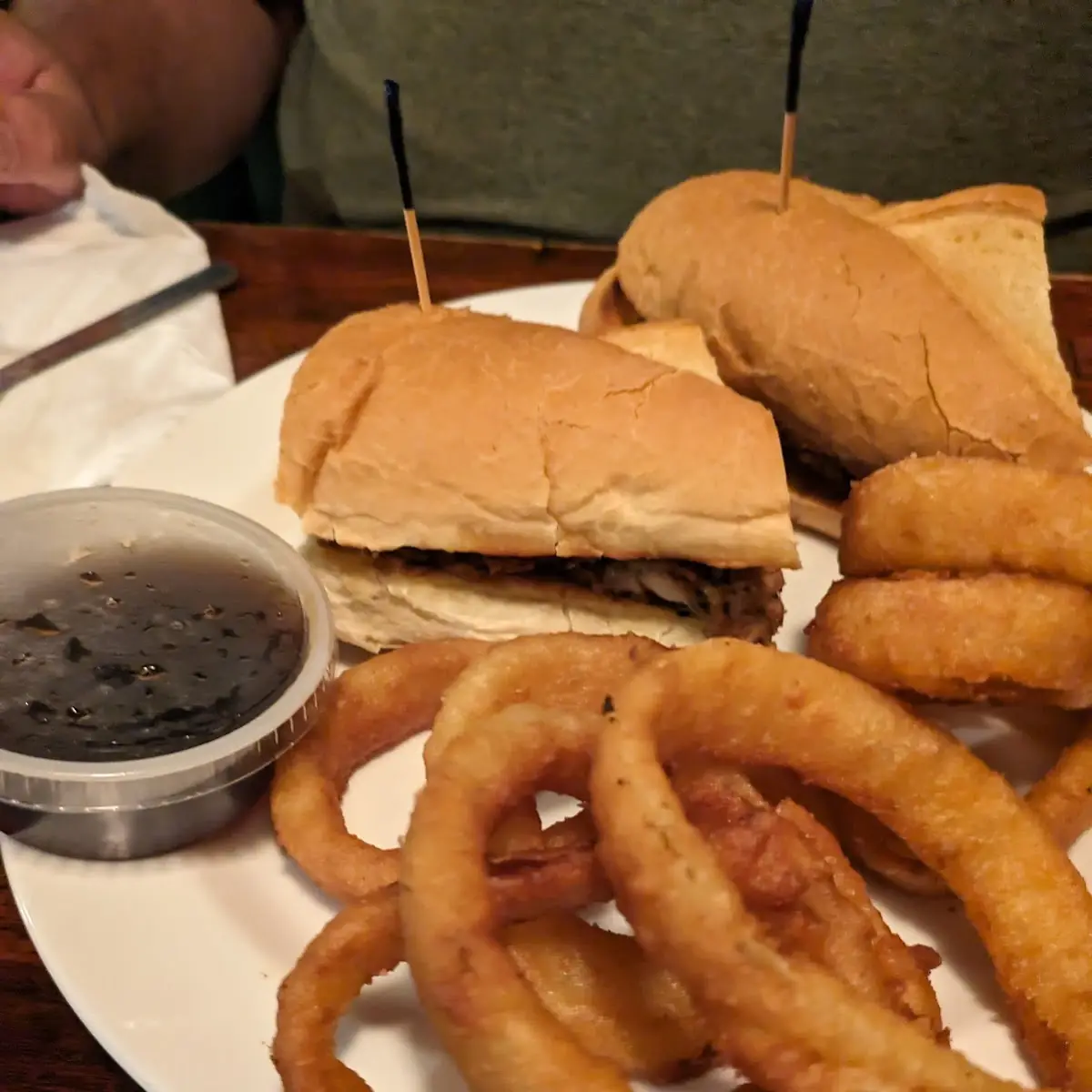 French Dip & Onion Rings